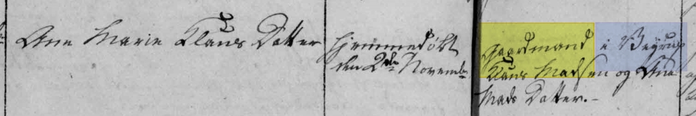 Snippet of a Danish birth record