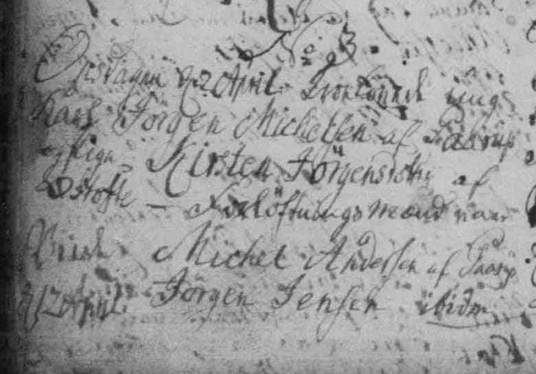 Engagement and marriage record from 1783