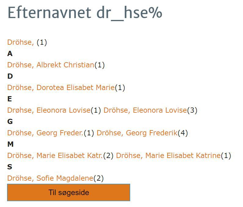 Nygaards Sedler: Search Result Links