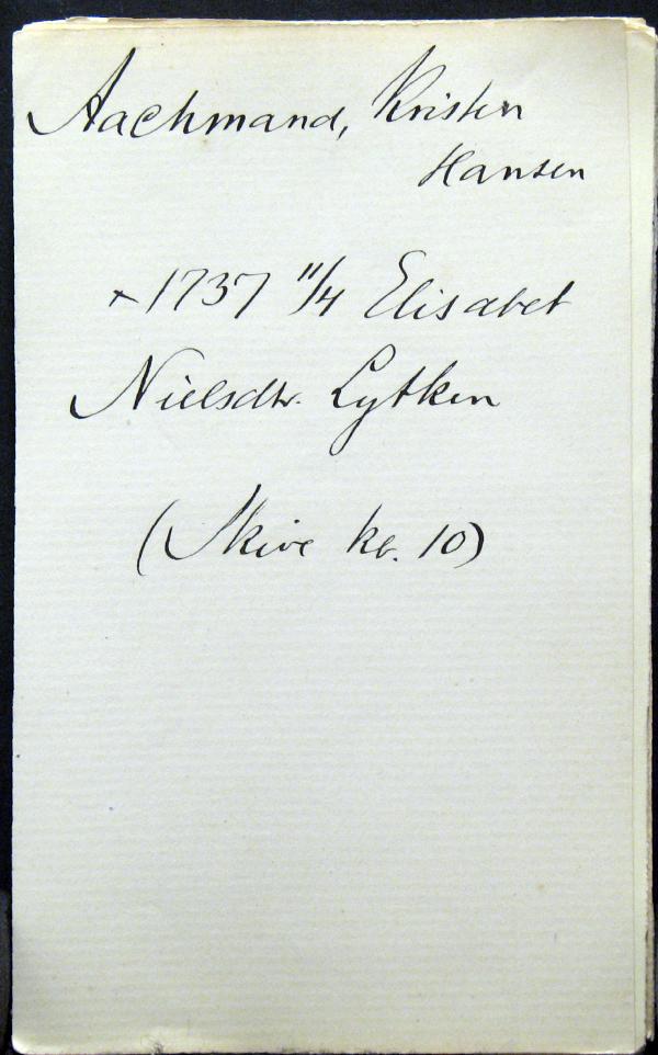 Aachmand Marriage 1737 Nygaards Sedler