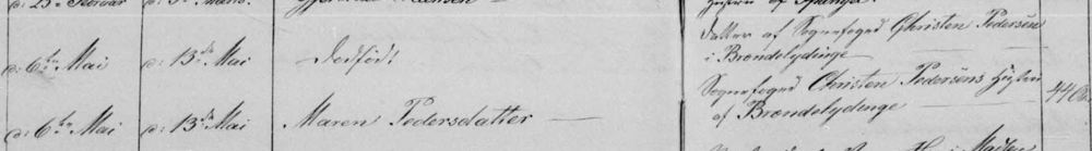 Maren Pedersdattter and stillborn daughter: Death 1864 in Brahetrolleborg
