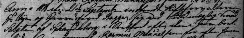 A snippet of the beginning of a Danish probate record from 1818.