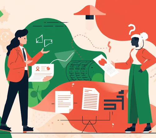 Consultant helping a client